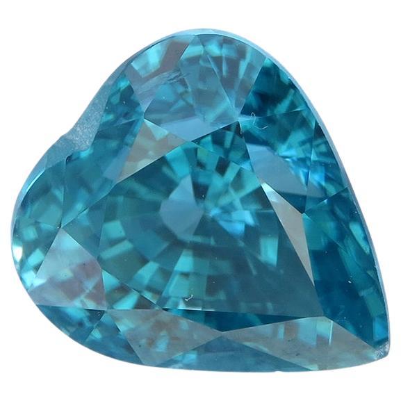 Sparkling Natural Ocean Blue 9.63 Carat Zircon from Cambodia