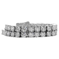 NO RESERVE - VVS-VS 5.07 Carat Diamond Tennis 14k White Gold Bracelet