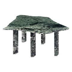 No-thing Sculptural Green Dining Marble Table by Lorenzo Bini