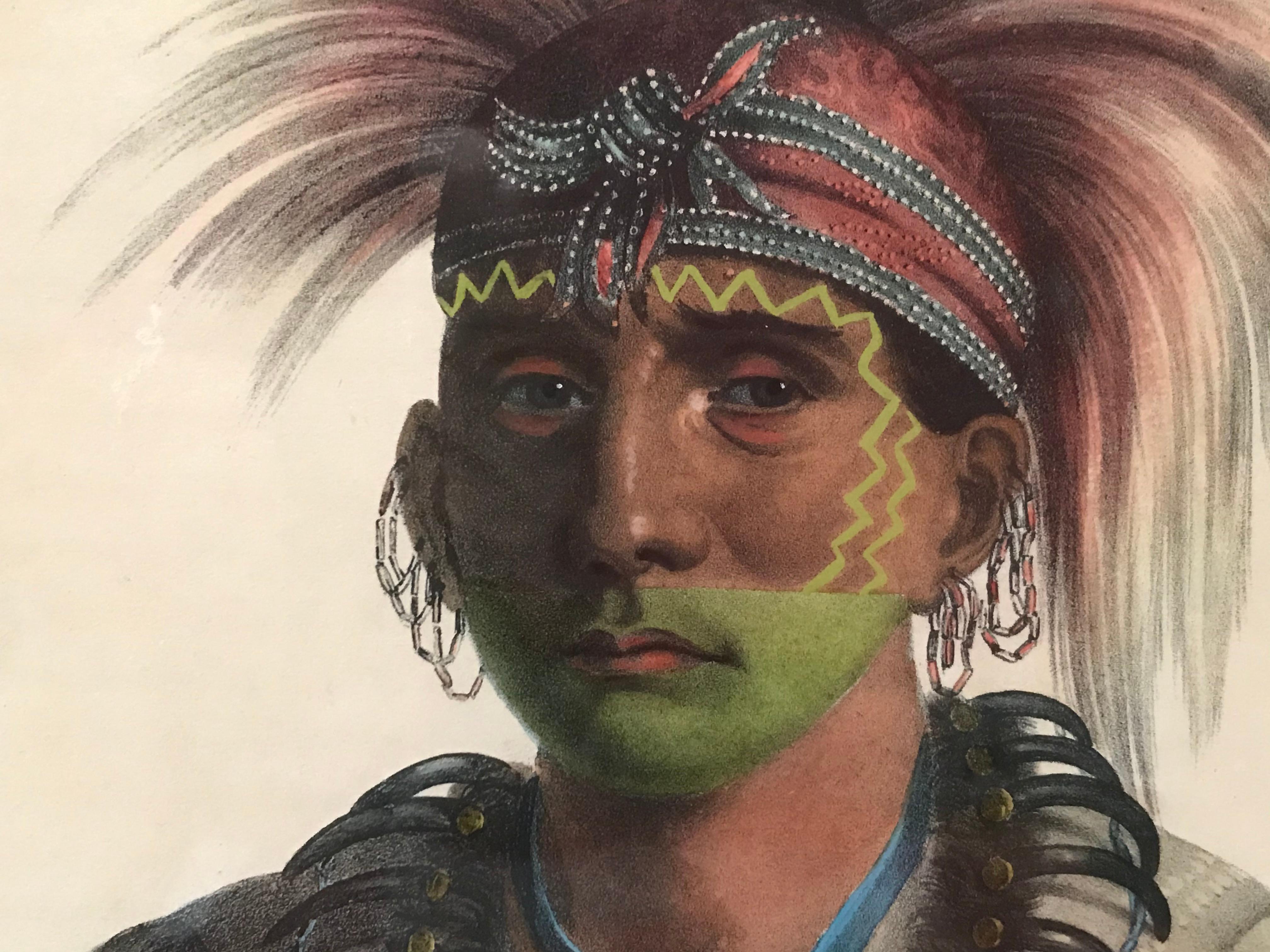 Hand colored lithograph on paper published by Daniel Rice and James G. Clark after a painting of Charles Bird King in 1842.
Thomas McKenney, United States superintendent of Indian trade in Georgetown, then port of entry for the District of