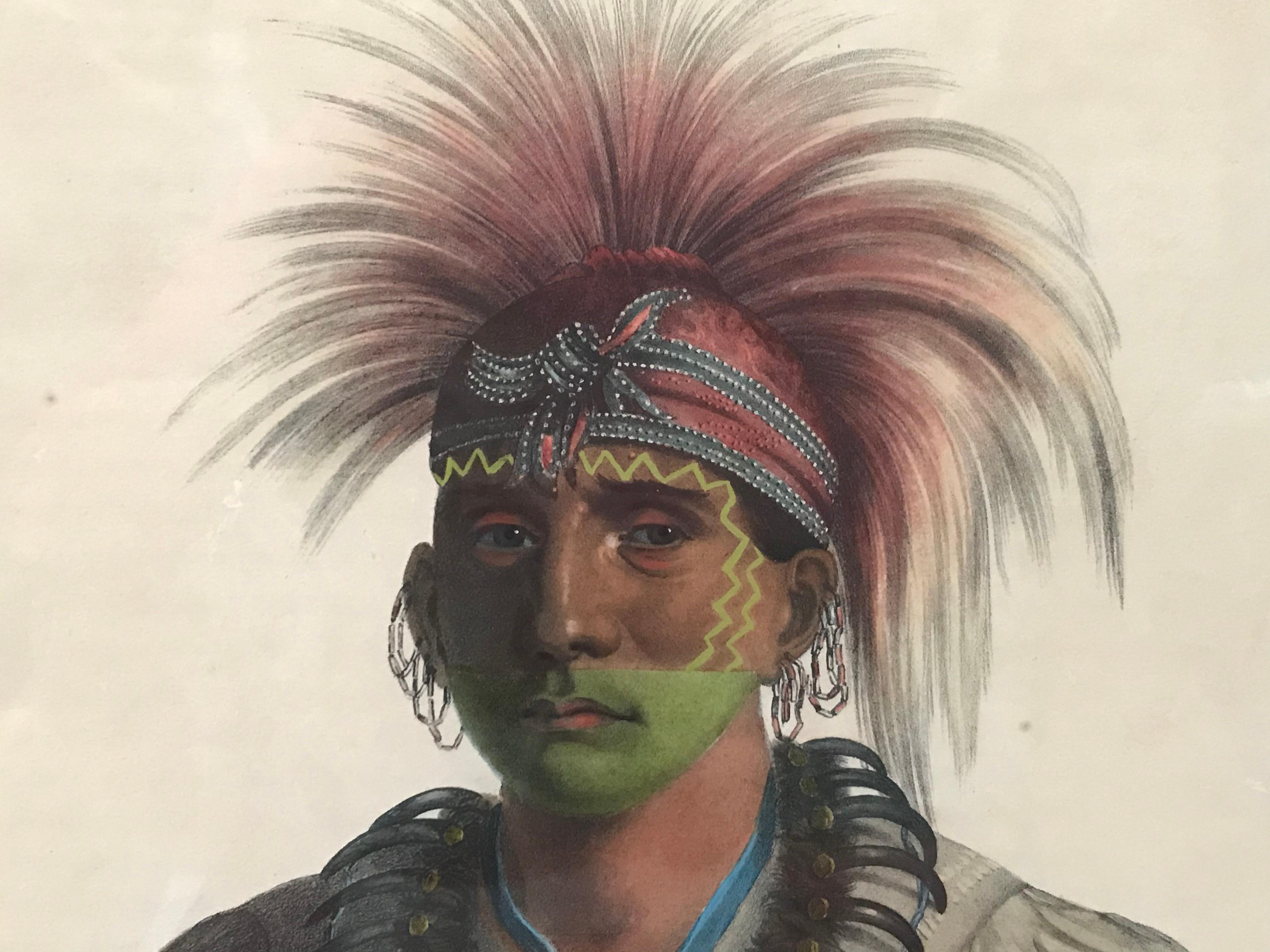 American No-Way-Ke-Sug-Ga, Otoe., Lithograph from the Indian Tribes of North America