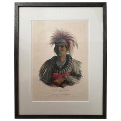 Antique No-Way-Ke-Sug-Ga, Otoe., Lithograph from the Indian Tribes of North America