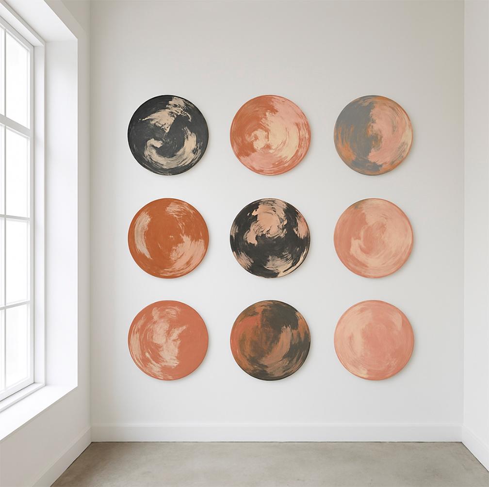 Smaltato NO.0001  Rosa Multi  Un'opera d'arte pittorica da appendere al muro in vendita
