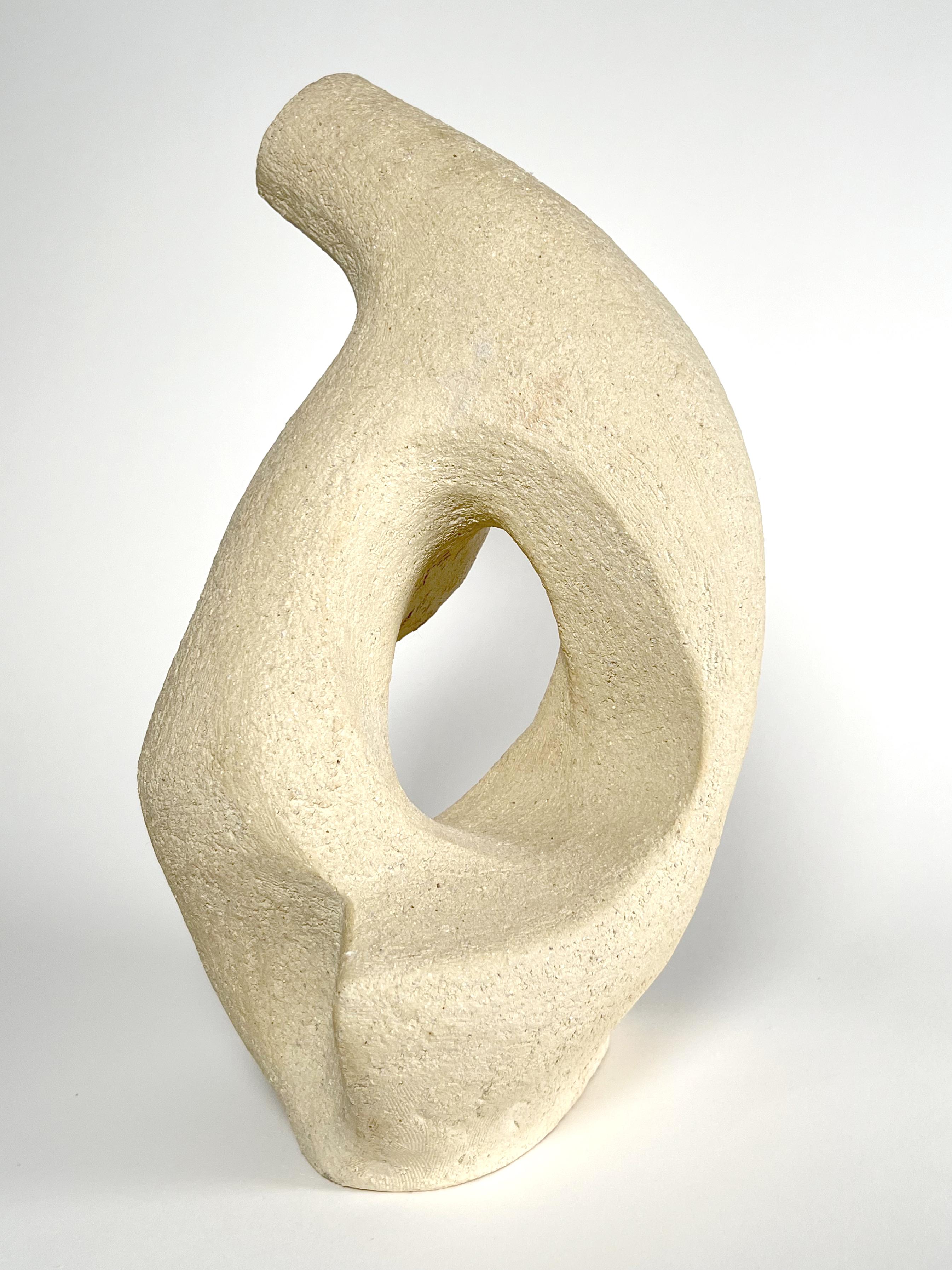 No.000341 Handcrafted Organic Modern Textured White Ceramic Vessel- Lost Quarry For Sale 1