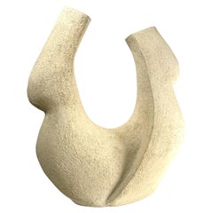 No.000414 Handcrafted Organic Modern Textured White Ceramic Vessel- Lost Quarry