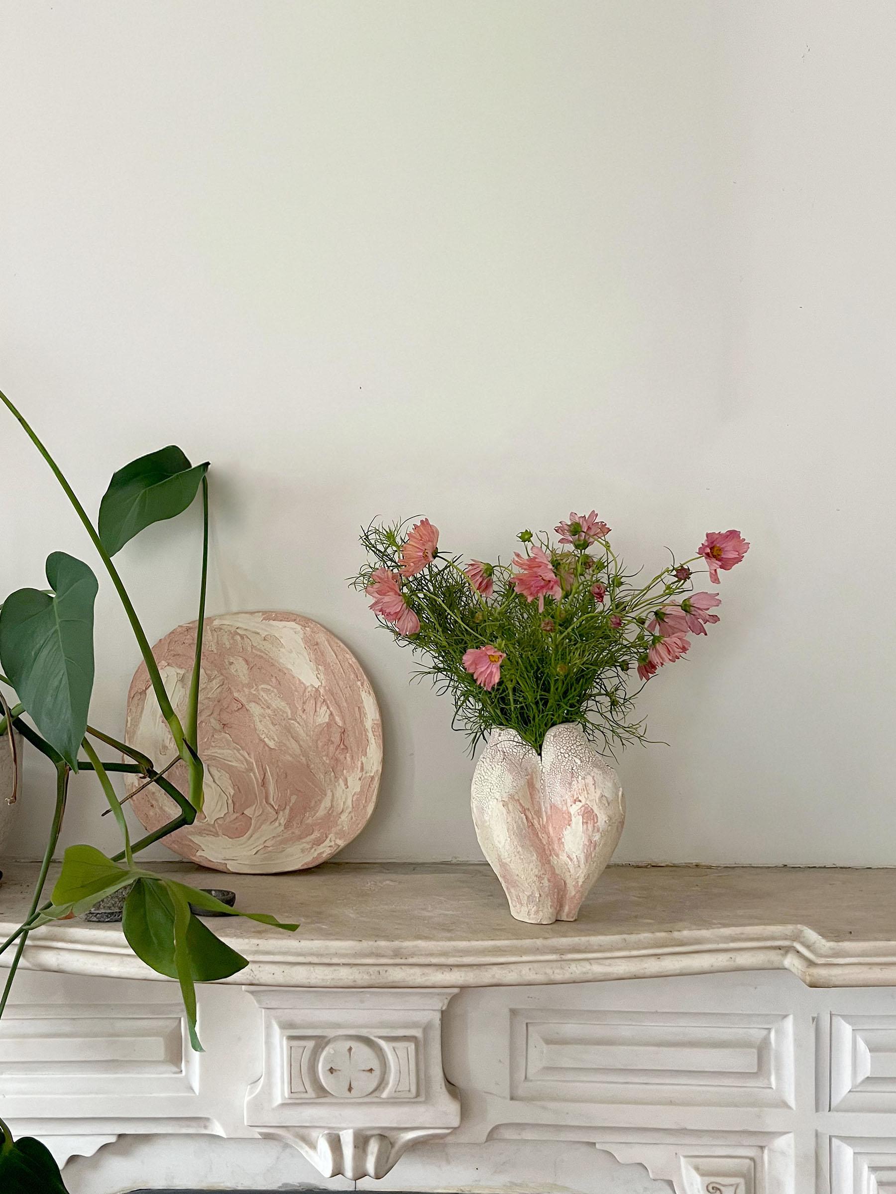 This new collection features the technique of layering colored clay onto vessels, a process that feels much like painting on a canvas. It’s been an exciting and deeply personal journey, where letting go of precision has allowed me to fully embrace