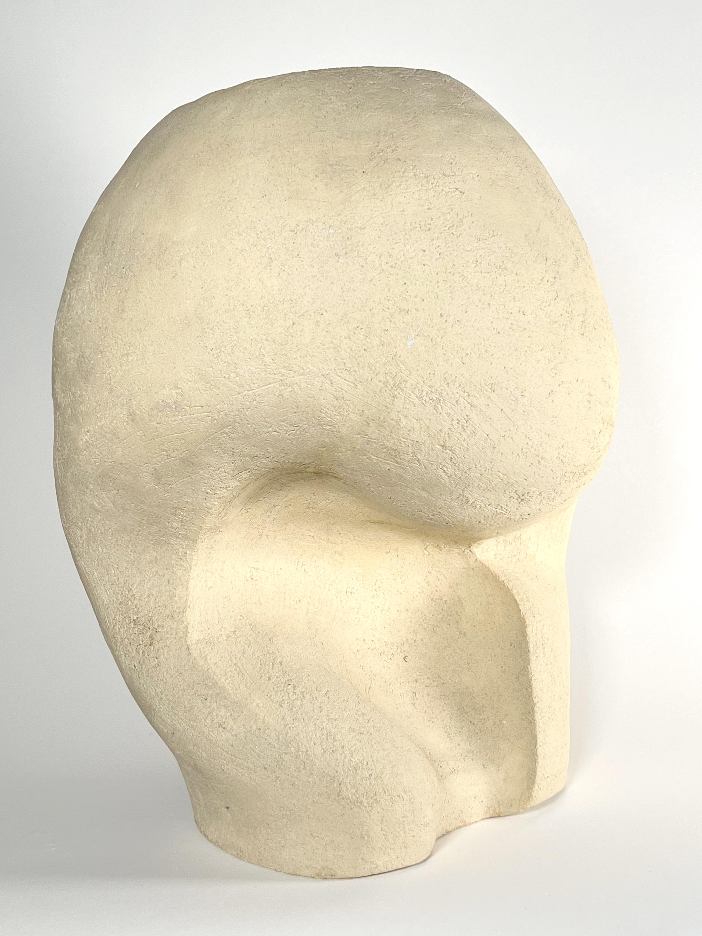 Smaltato No.000709 Handcrafted Organic Modern Textured White Ceramic Vessel- Lost Quarry in vendita