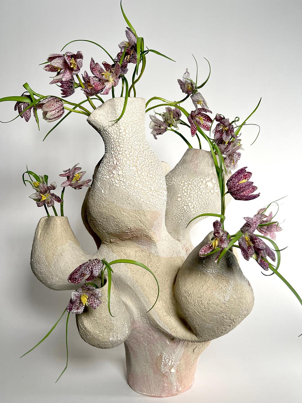 Nr.000810 Handcrafted Organic Textured White Ceramic Vessel- Lost Quarry (Organische Moderne) im Angebot