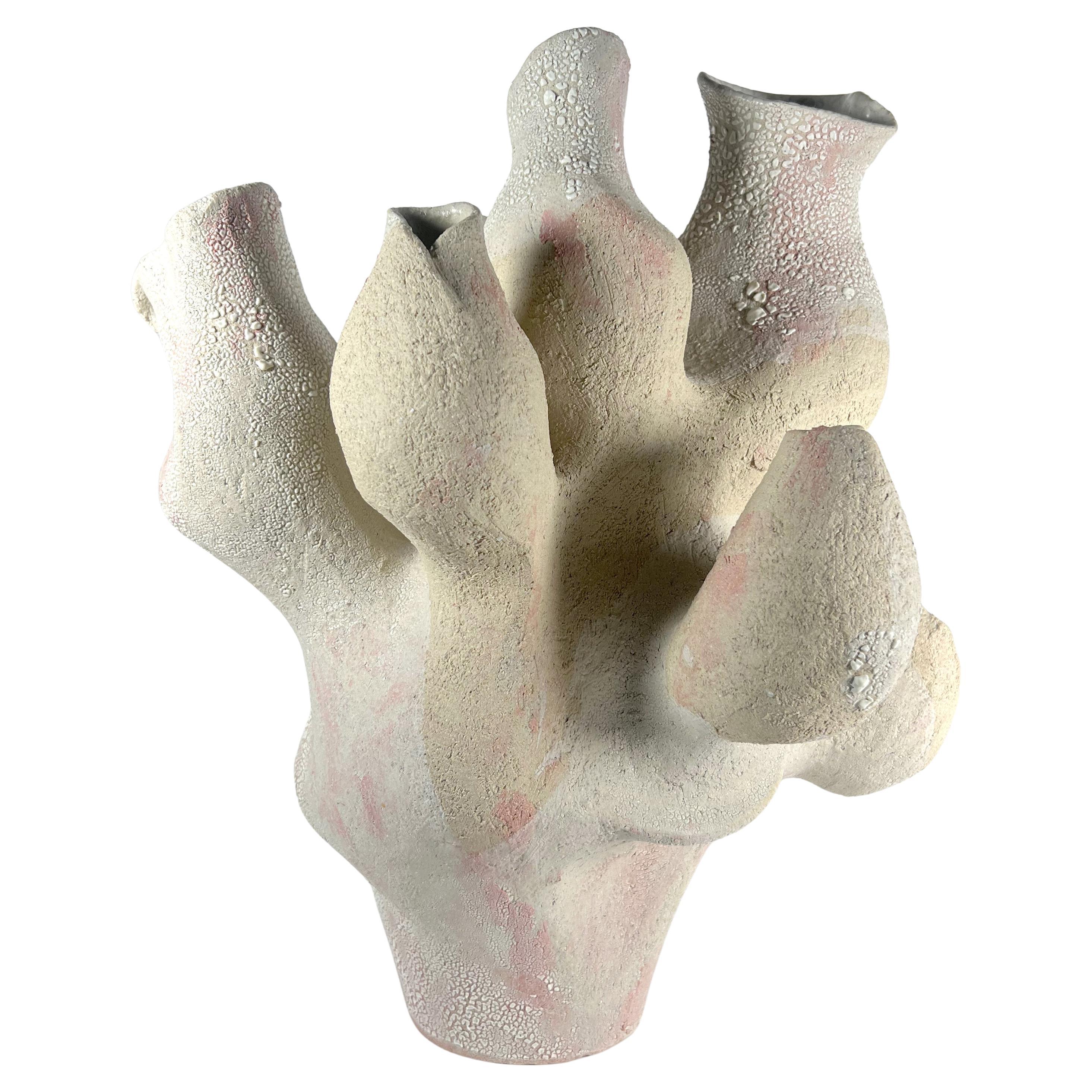 No.000810 Handcrafted Organic Textured White Ceramic Vessel- Lost Quarry