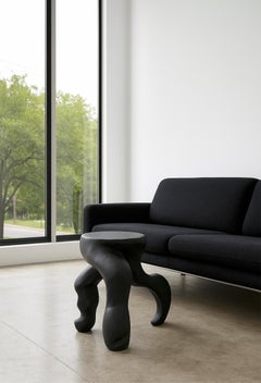 NO.000963 Modern Sculptural Black End Table