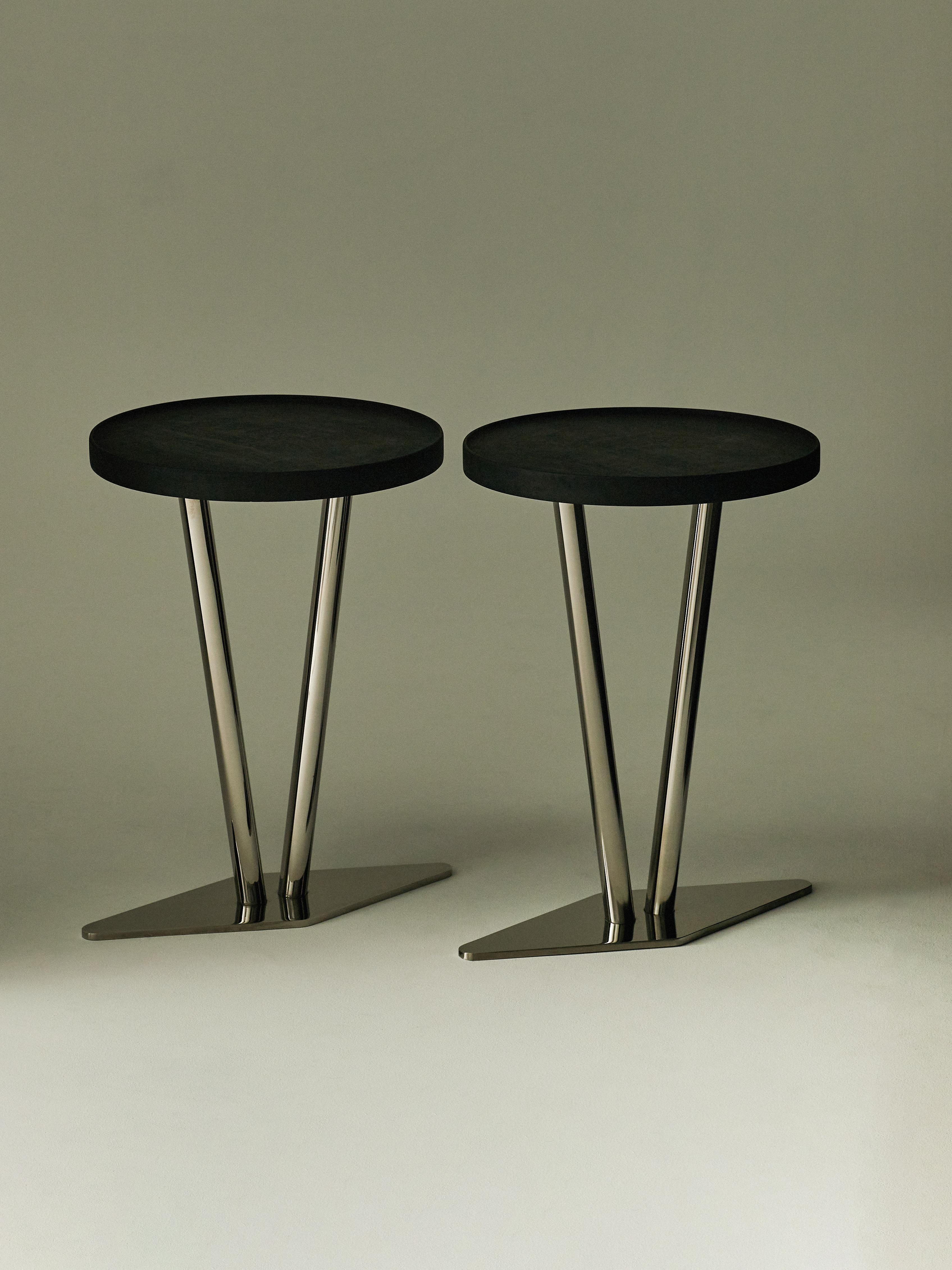 Stainless Steel No.0322 Side Table by Olivia Bossy For Sale