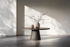 No10 Scarpa Dining Table by NONO – Round Wooden Top with Sculptural Base