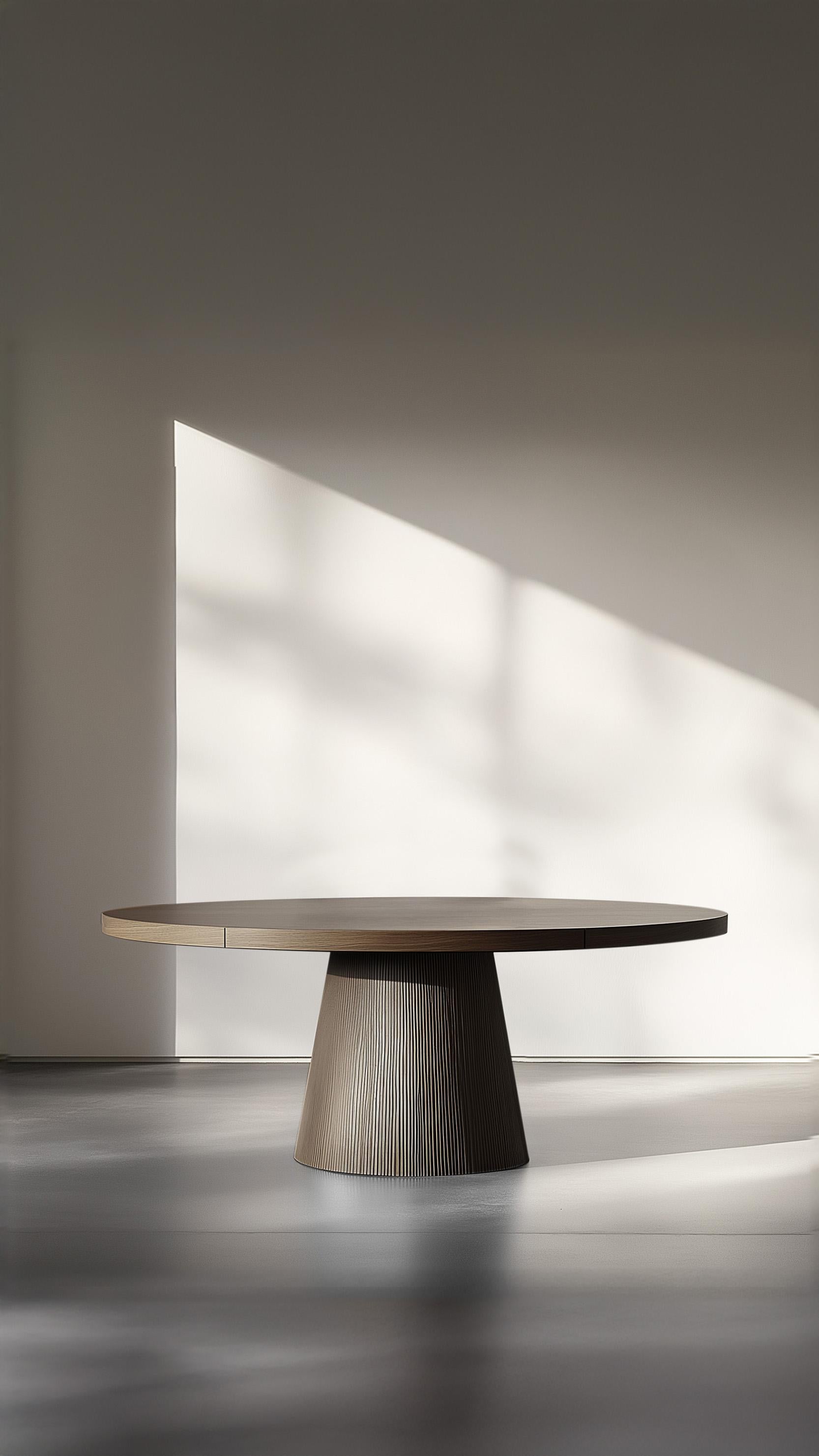 No10 Mesa de comedor Scarpa de NONO - Tapa redonda de madera con base escultural Mexicano en venta