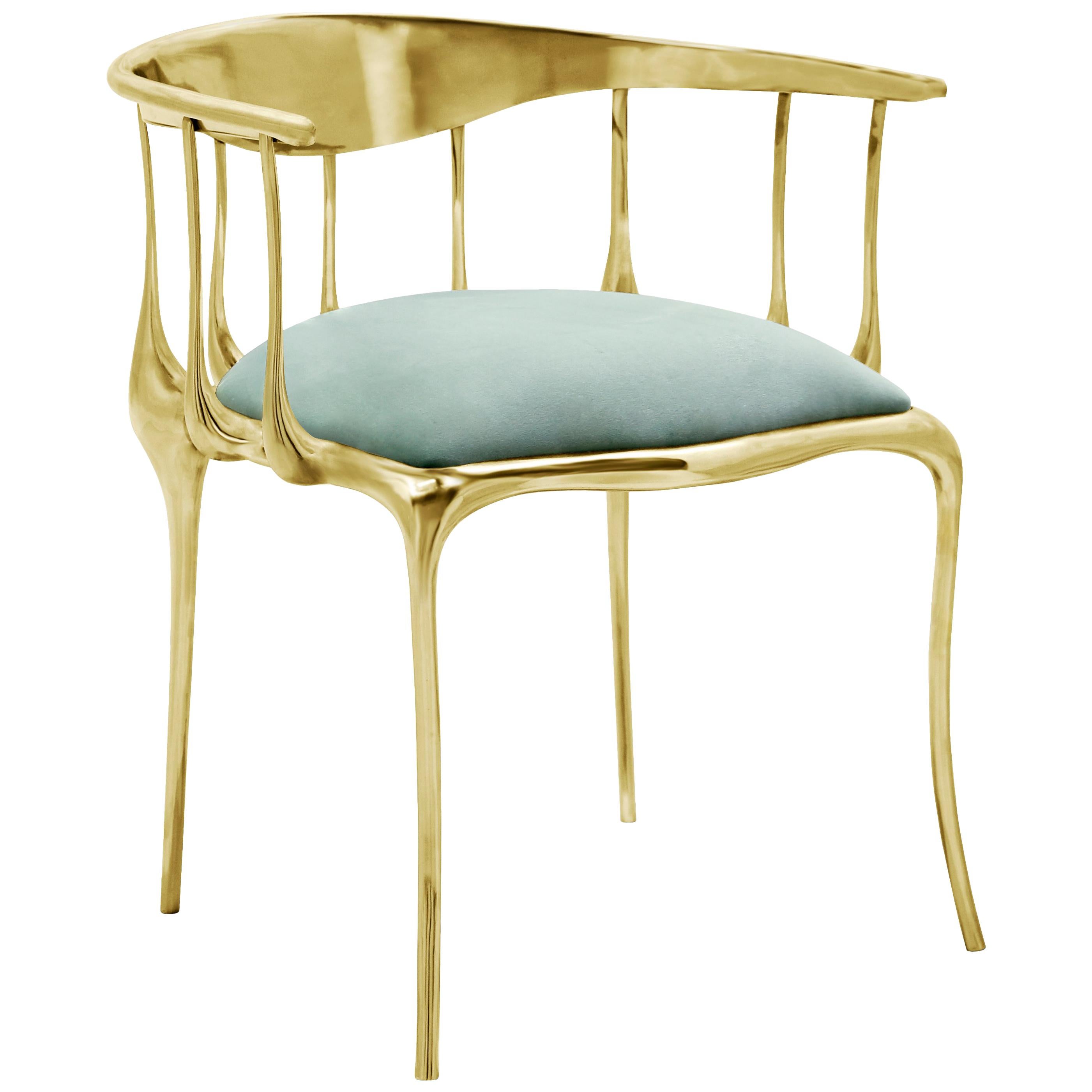 Nº11 Dining Chair in Solid Brass by Boca do Lobo For Sale