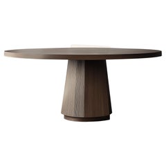 No11 Scarpa Dining Table – Cylindrical Solid Wood Base with Round Top by NONO