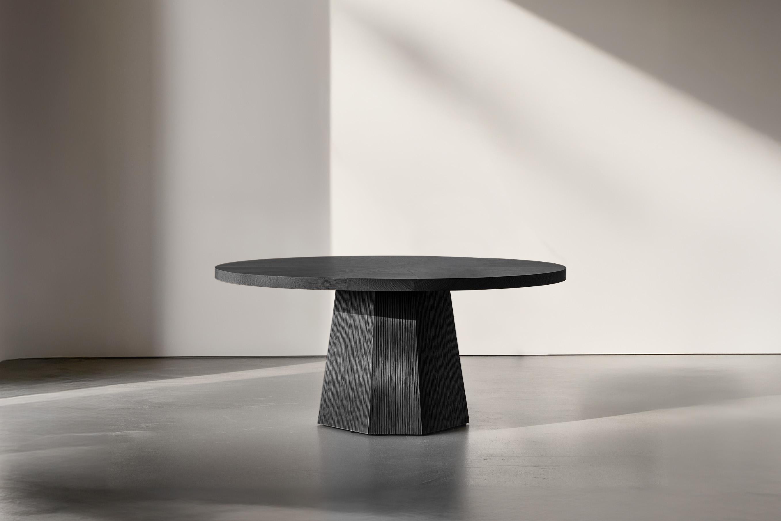 Modern No13 Scarpa Round Dining Table – Sculptural Cylindrical Base by Joel Escalona For Sale