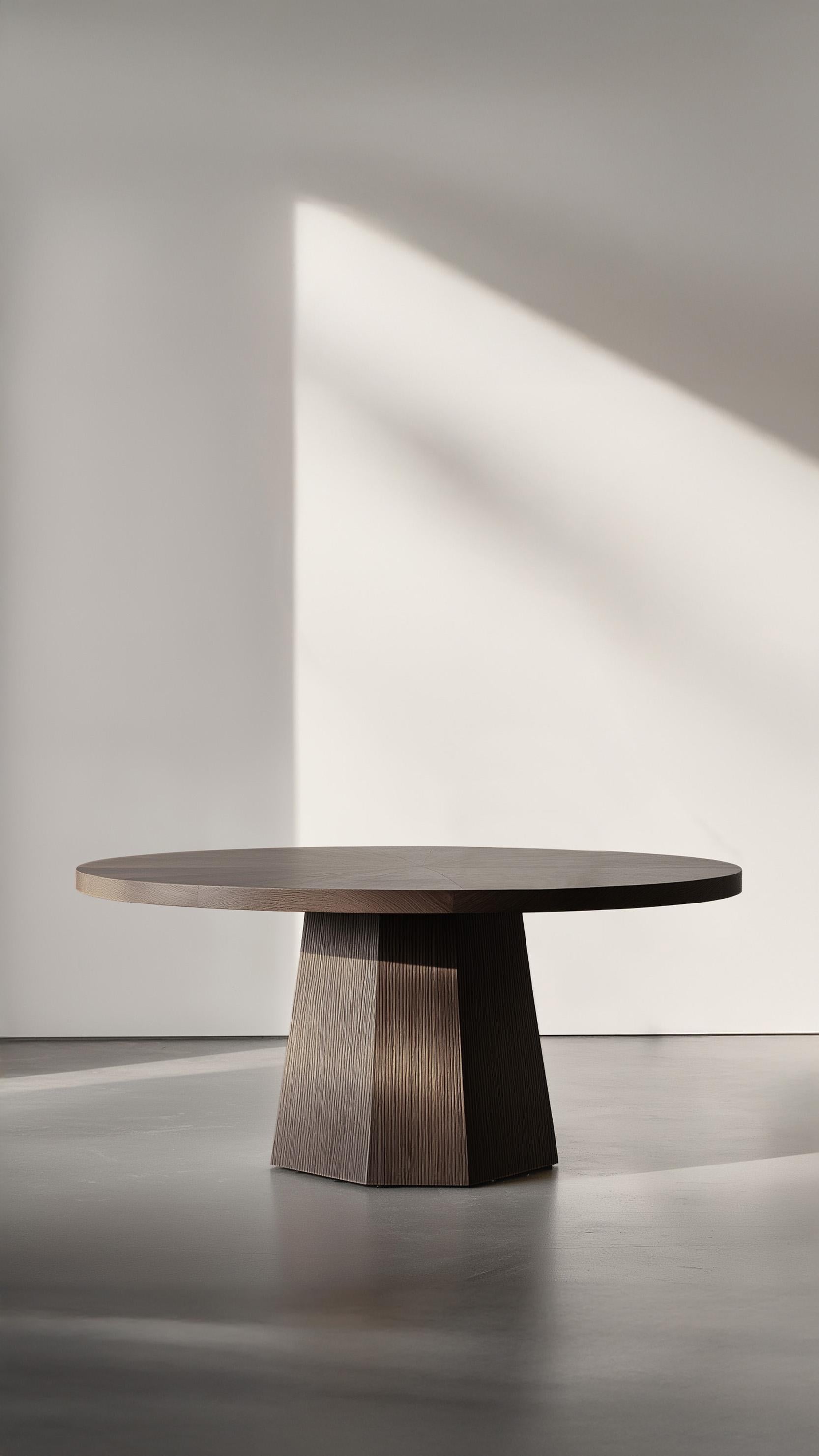 Mexican No13 Scarpa Round Dining Table – Sculptural Cylindrical Base by Joel Escalona For Sale