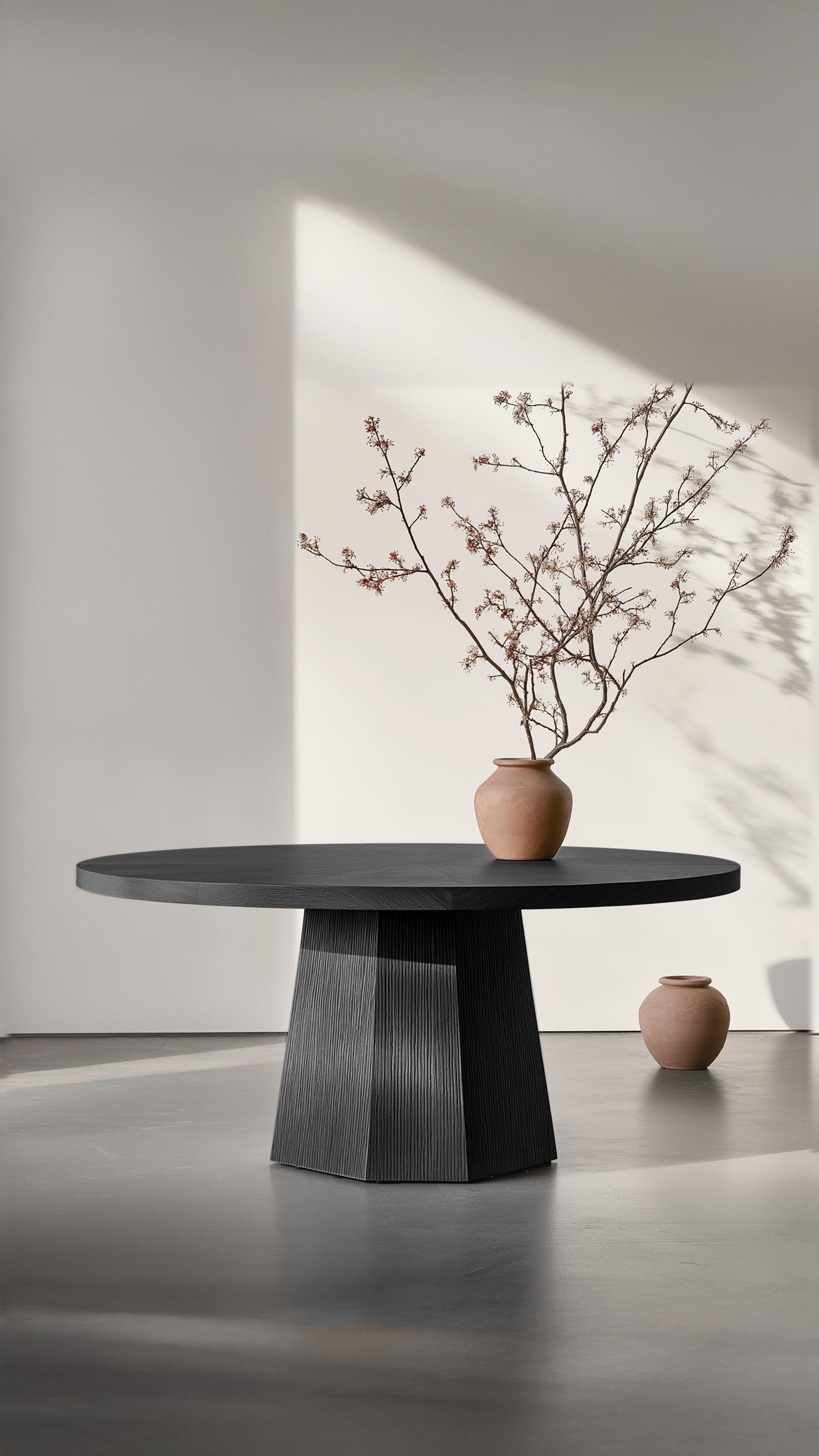 Hand-Crafted No13 Scarpa Round Dining Table – Sculptural Cylindrical Base by Joel Escalona For Sale