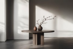 No15 Scarpa Dining Table – Solid Wood Round Top with Cylindrical Base by Joel Es