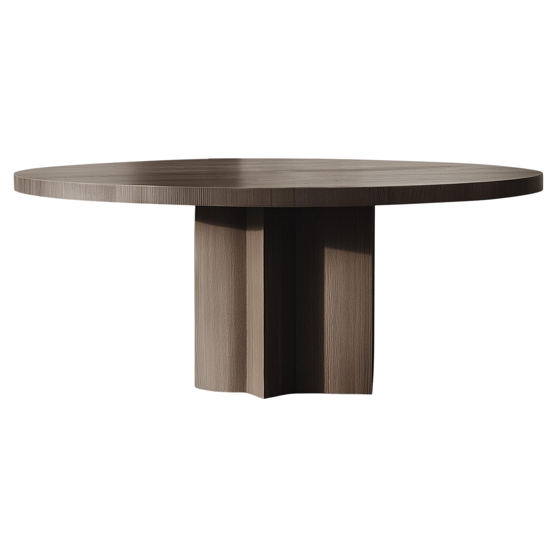 No15 Scarpa Dining Table – Solid Wood Round Top with Cylindrical Base by Joel Es