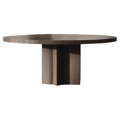 No15 Mesa de comedor Scarpa - Tablero redondo de madera maciza con base cilíndrica by Joel Es