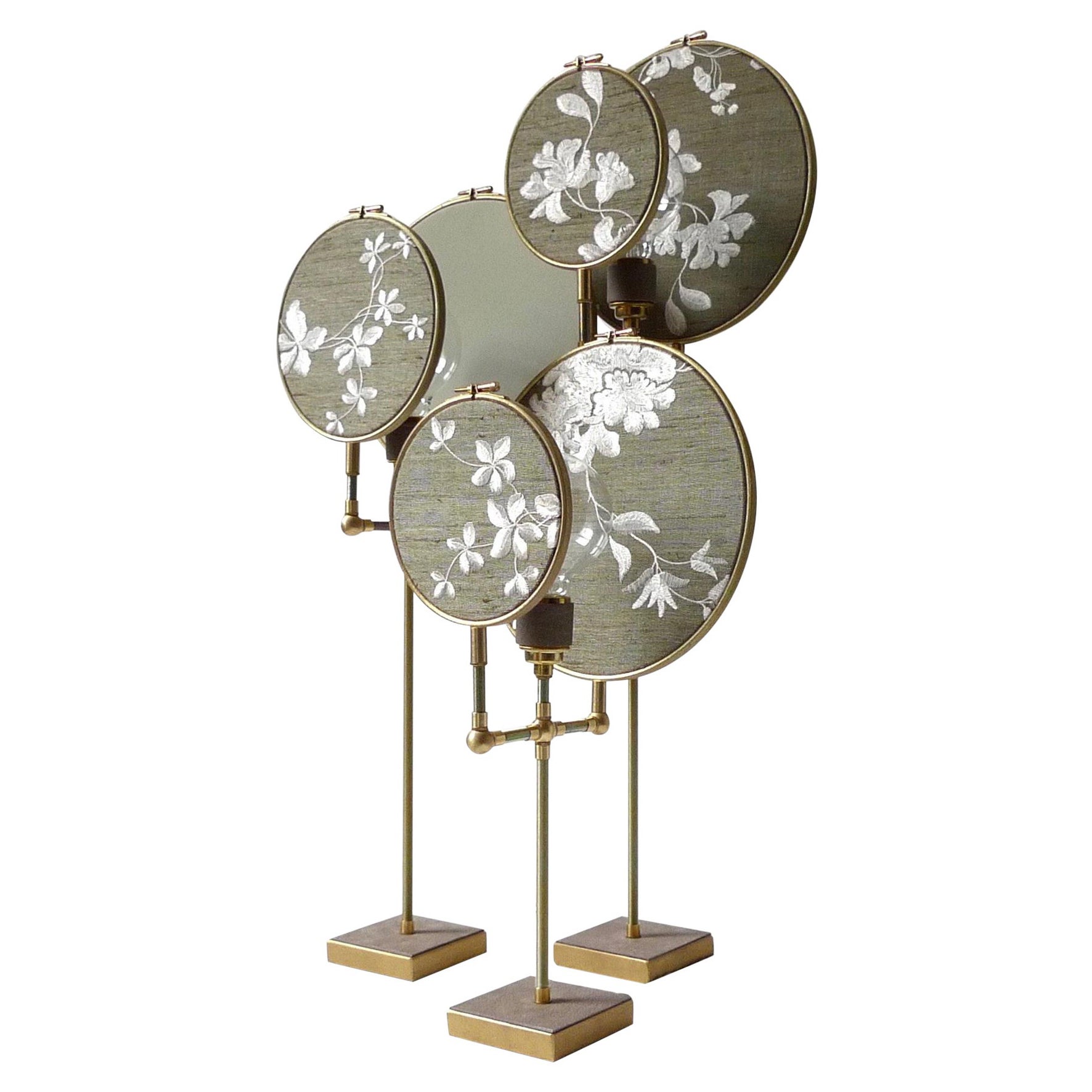 No.15 Set di tre lampade da tavolo Circle Blue Green Grey di Sander Bottinga