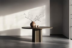 Tavolo Scarpa No16 di NONO - Tavolo da pranzo rotondo personalizzato con base in legno scultorea