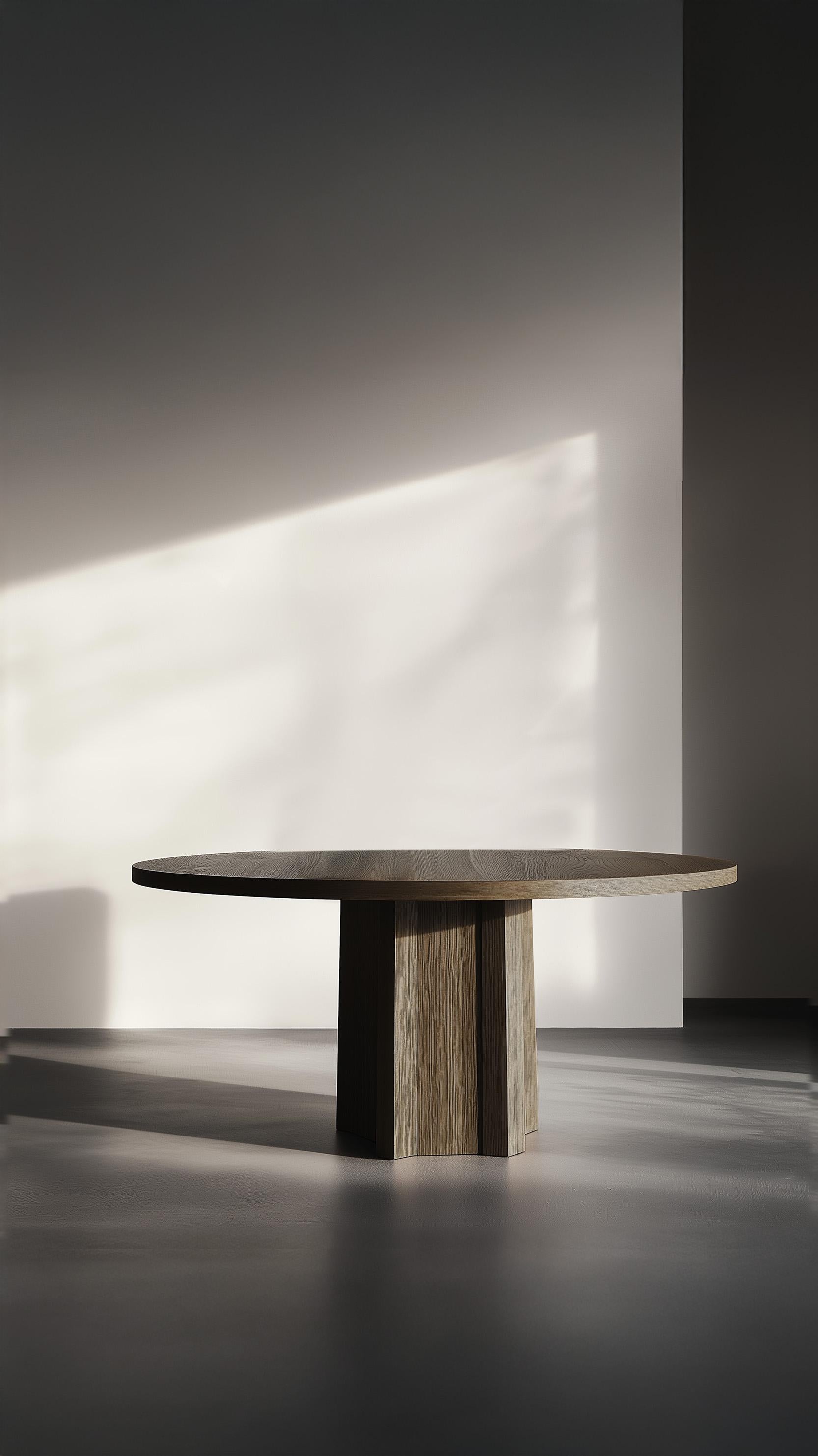 Mexican No16 Scarpa Table by NONO – Custom Round Dining Table with Sculptural Wooden Bas For Sale