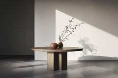 No17 Scarpa Esstisch - Runde Platte und Untergestell aus Massivholz von Joel E