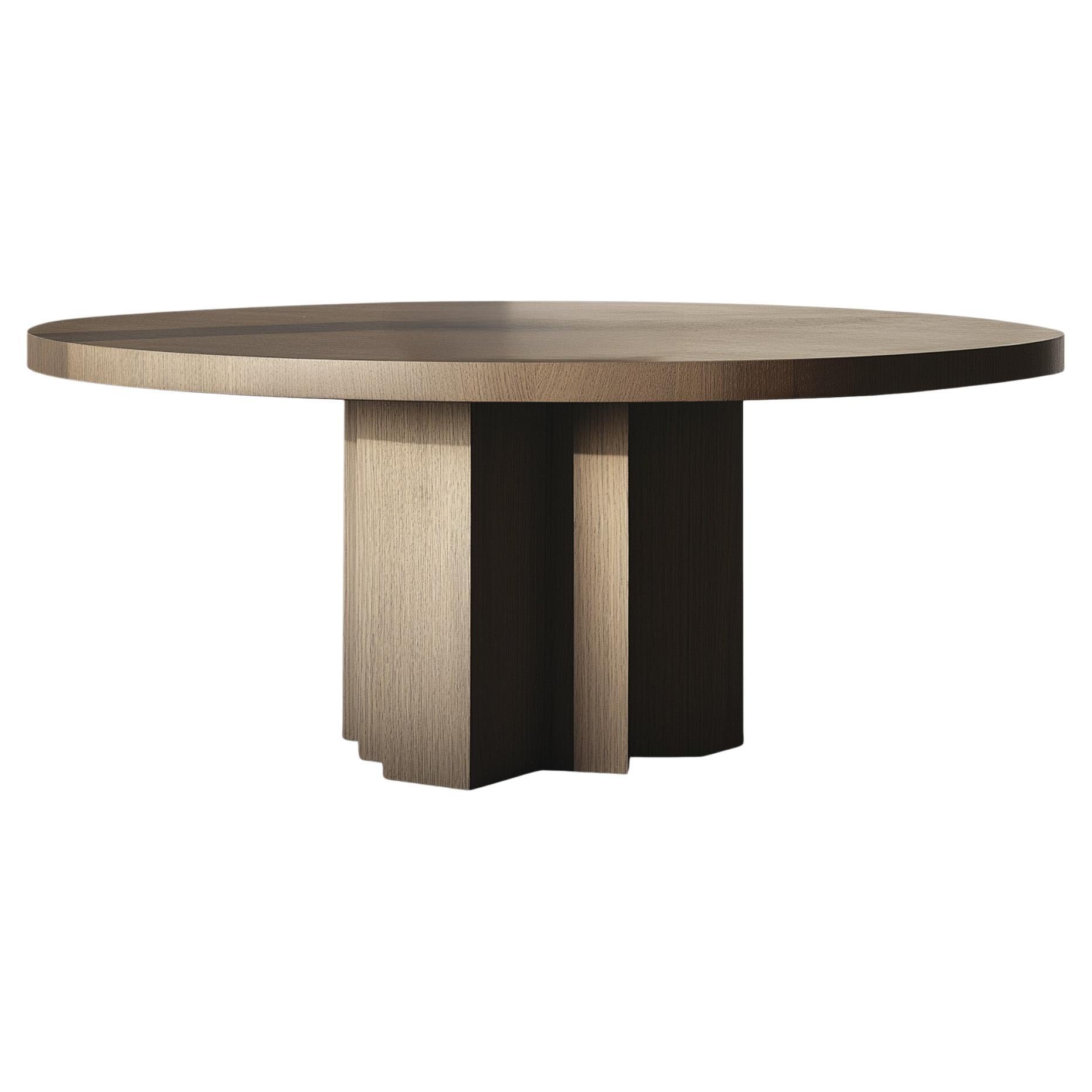 No17 Mesa de comedor Scarpa - Tablero redondo hecho a medida y base de madera maciza de Joel E