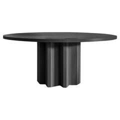 No18 Scarpa Table by NONO – Round Solid Wood Top with Cylindrical Sculptural Bas