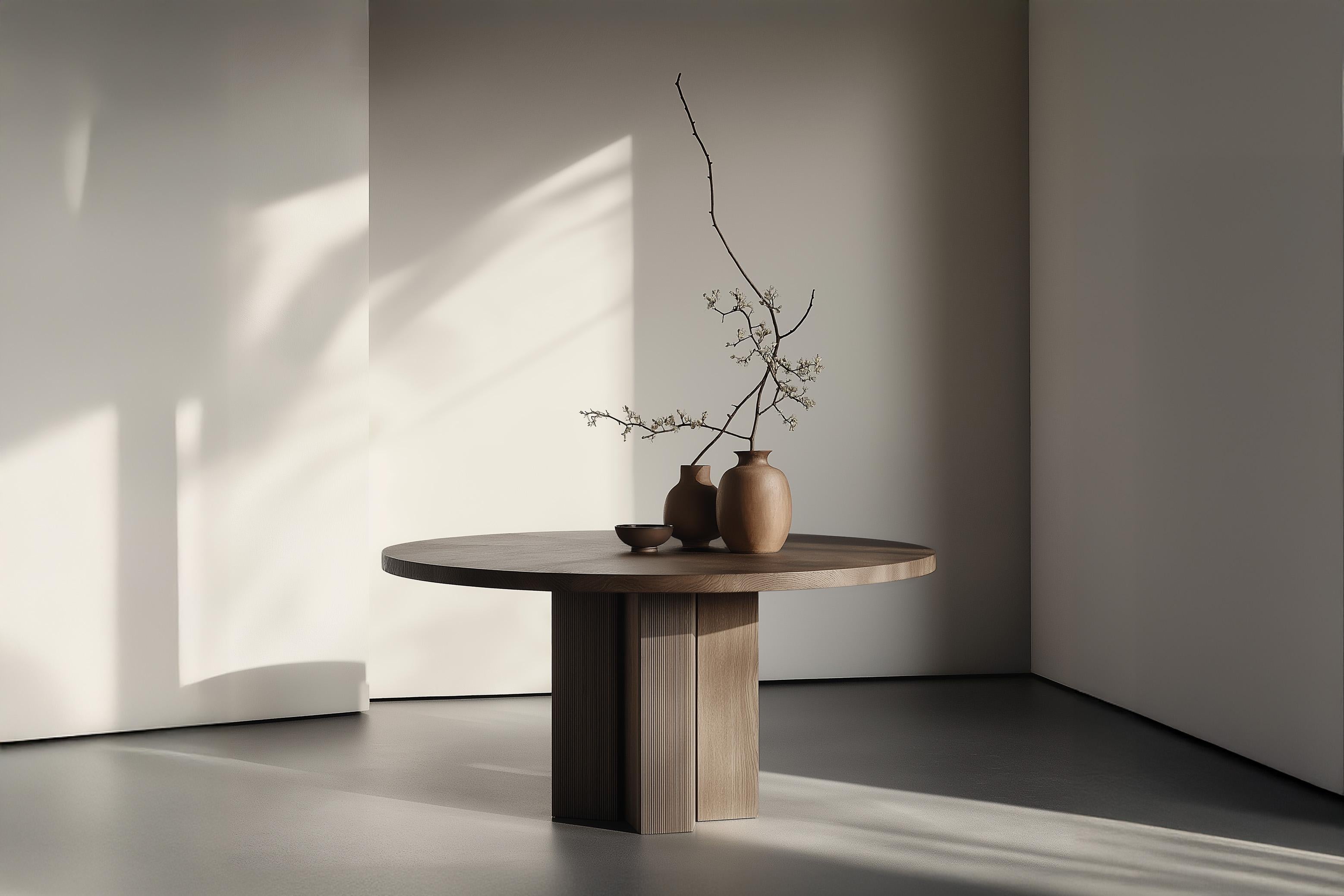 No19 Scarpa Wooden Dining Table - Round Top and Customizable Solid Base by Joel Escalona

---

La Collection S/One est un hommage au légendaire architecte et designer italien Carlo Scarpa. Connu pour sa maîtrise des matériaux et son attention