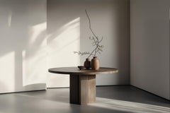 No19 Scarpa Wooden Dining Table – Round Top and Customizable Solid Base by Joel