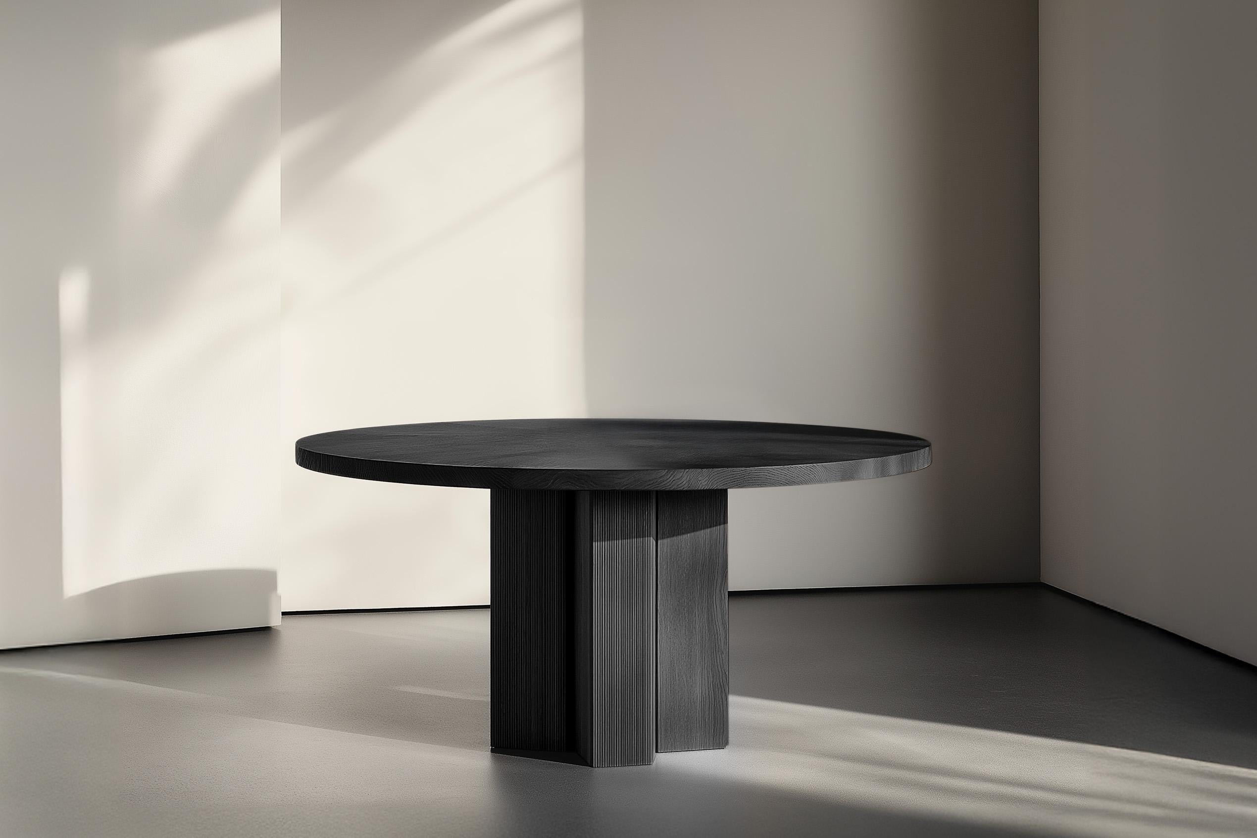Moderne No19 Scarpa Wooden Dining Table - Round Top and Customizable Solid Base by Joel en vente