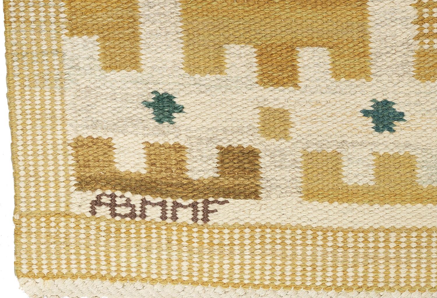 Mid-Century Modern No2. Vintage Swedish Flat-weave rug by Ann-Mari Forsberg, Mid-20th Century
