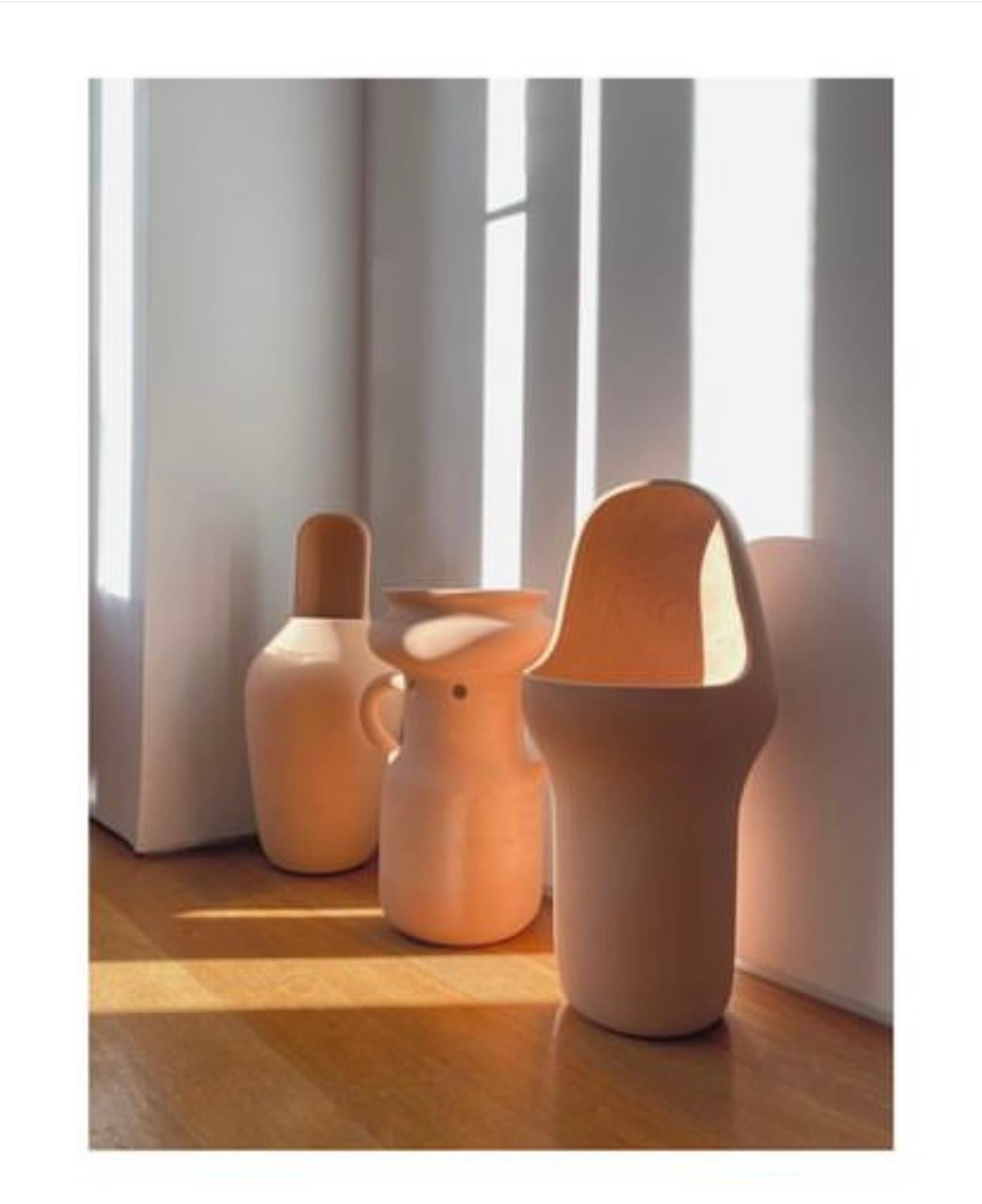 Modern No.2 Waterproof Outdoor Handmade Terracotta Gardenias Vase by Jaime Hyon Spain For Sale