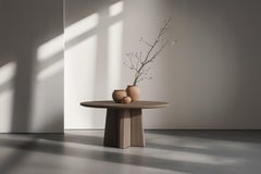 No20 Scarpa Dining Table by NONO – Round Wooden Top with Cylindrical Base