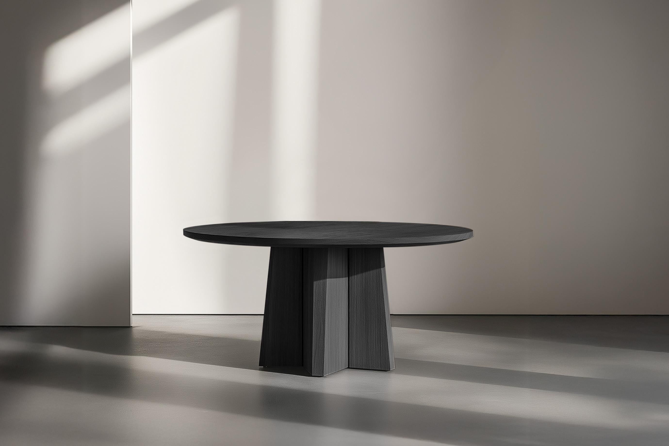 Modern No20 Scarpa Dining Table by NONO – Round Wooden Top with Cylindrical Base For Sale