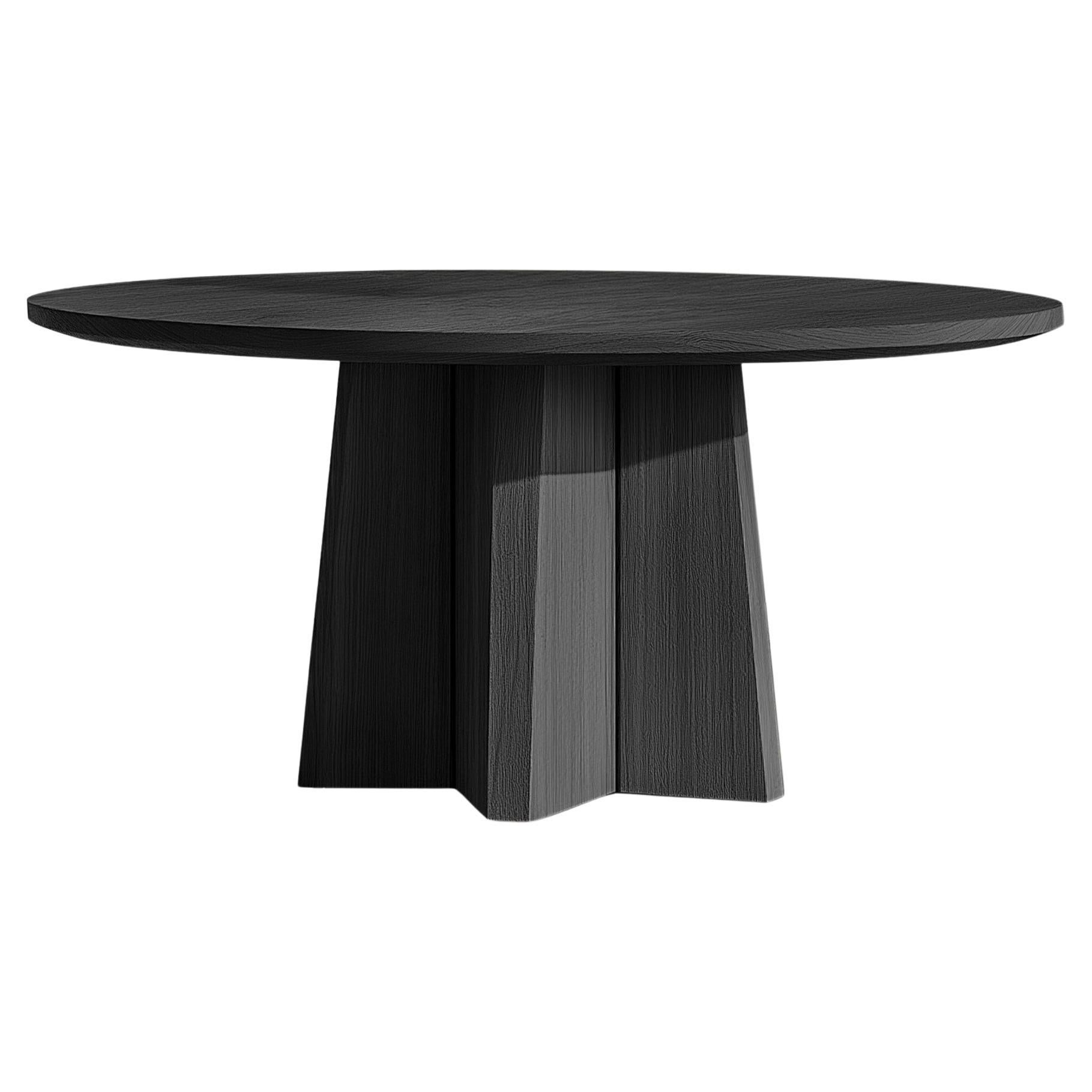 No20 Mesa de comedor Scarpa de NONO - Tapa redonda de madera con base cilíndrica