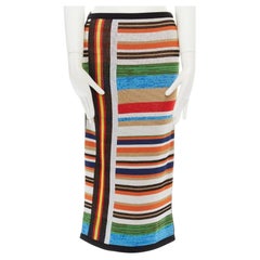 NO21 Alessandro Dell'Acqua multicolour striped cotton blend knit pencil skirt XS