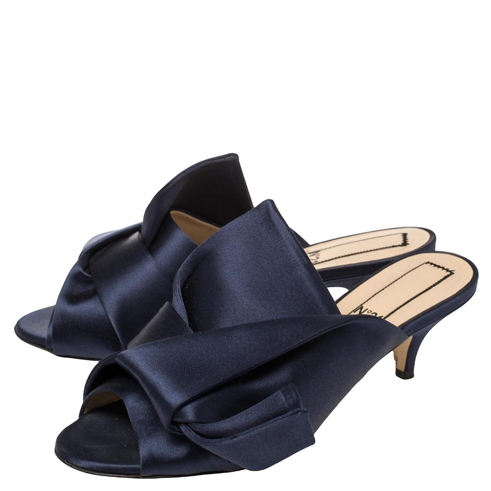 navy blue mule heels