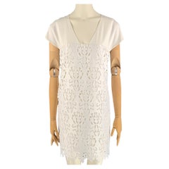 Nº21 Size 6 White Polyester Eyelet Shift Dress