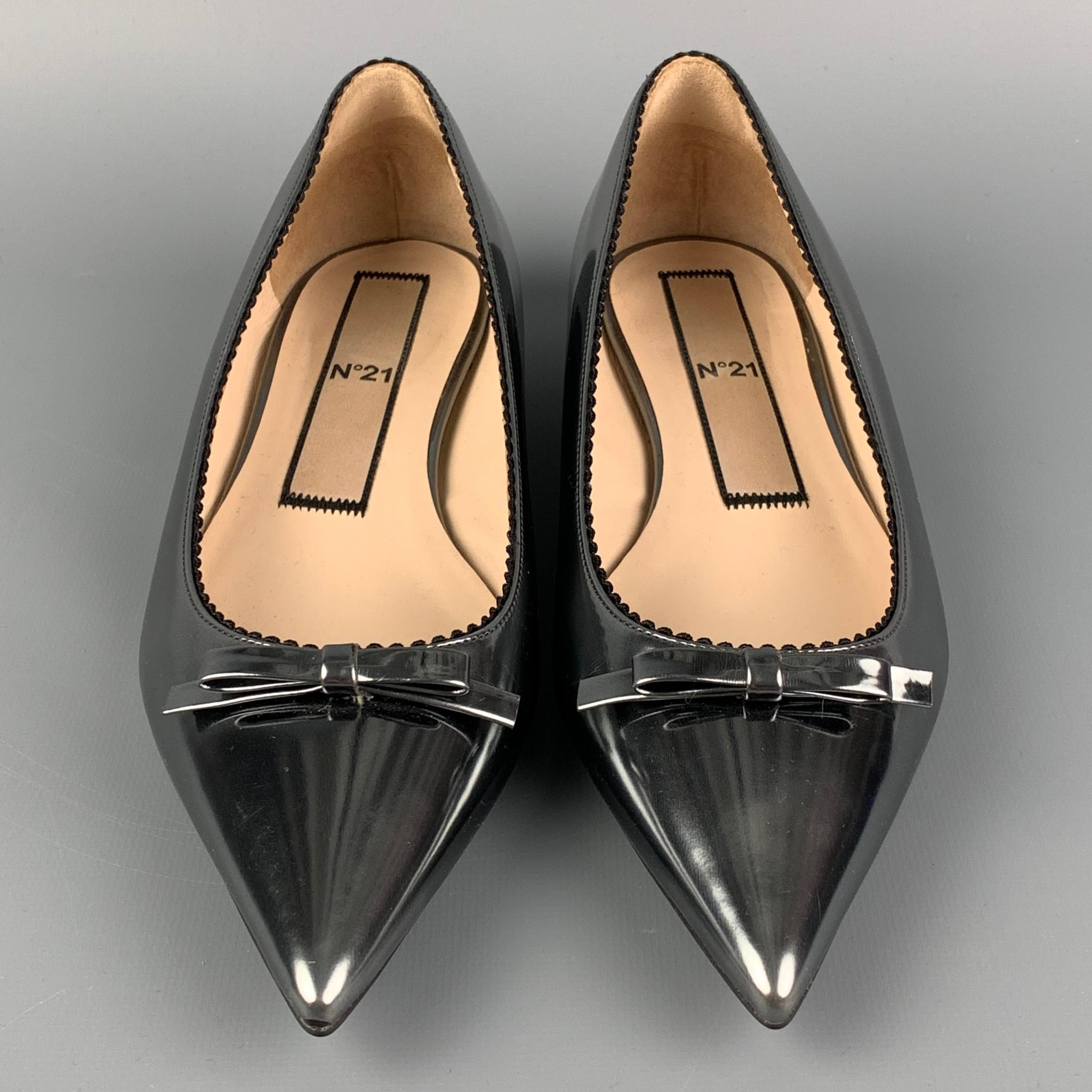 pointed toe silver flats