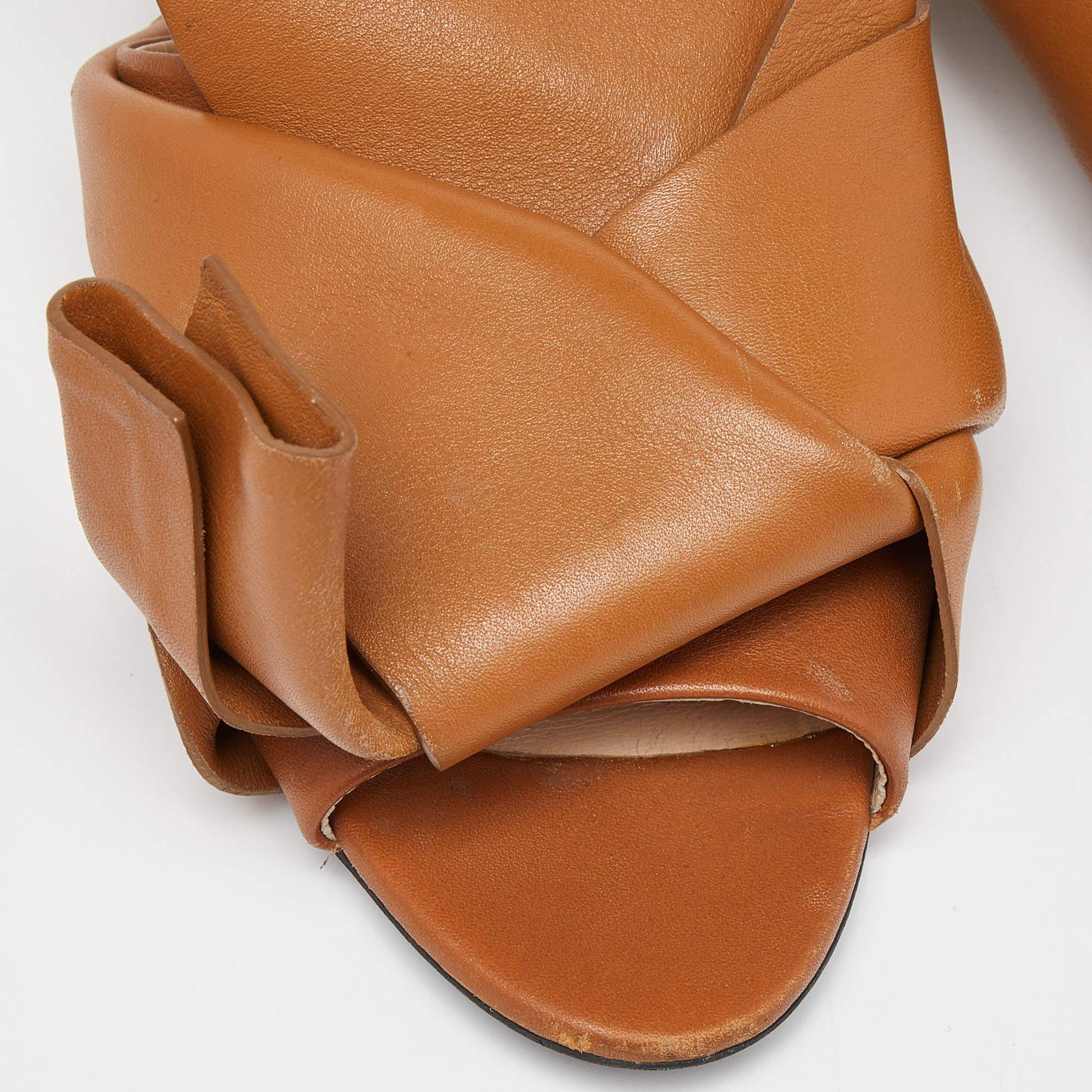 Nº21 Tan Knot Flat Slide Mules Size 36 en vente 2
