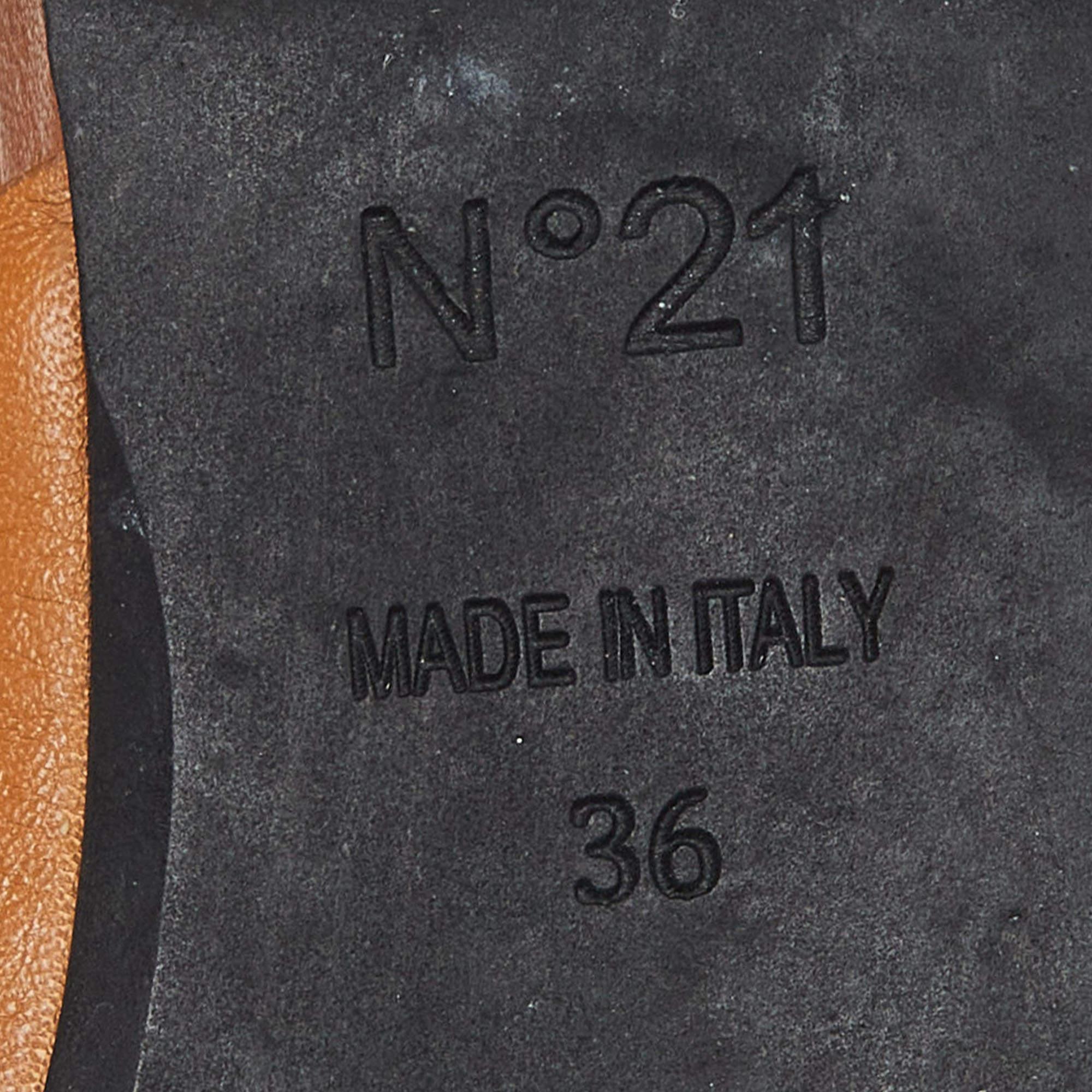 Nº21 Tan Knot Flat Slide Mules Size 36 en vente 3