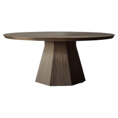 No23 Scarpa Round Dining Table – Solid Wood with Unique Cylindrical Base