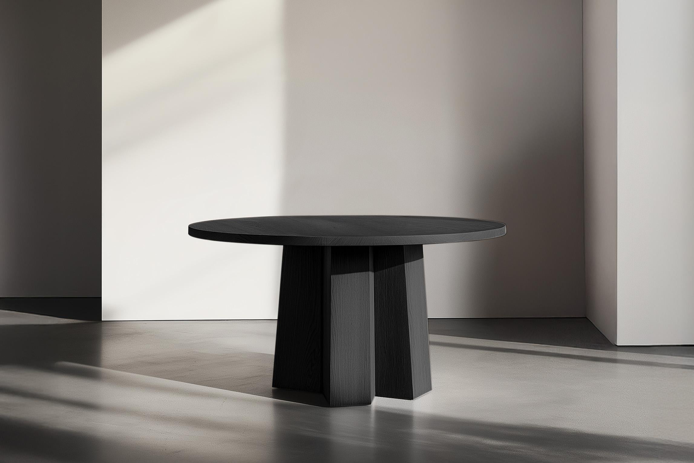Modern No24 Scarpa Dining Table by NONO – Round Top and Sculptural Solid Wood Base For Sale