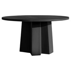 No24 Scarpa Dining Table by NONO – Round Top and Sculptural Solid Wood Base
