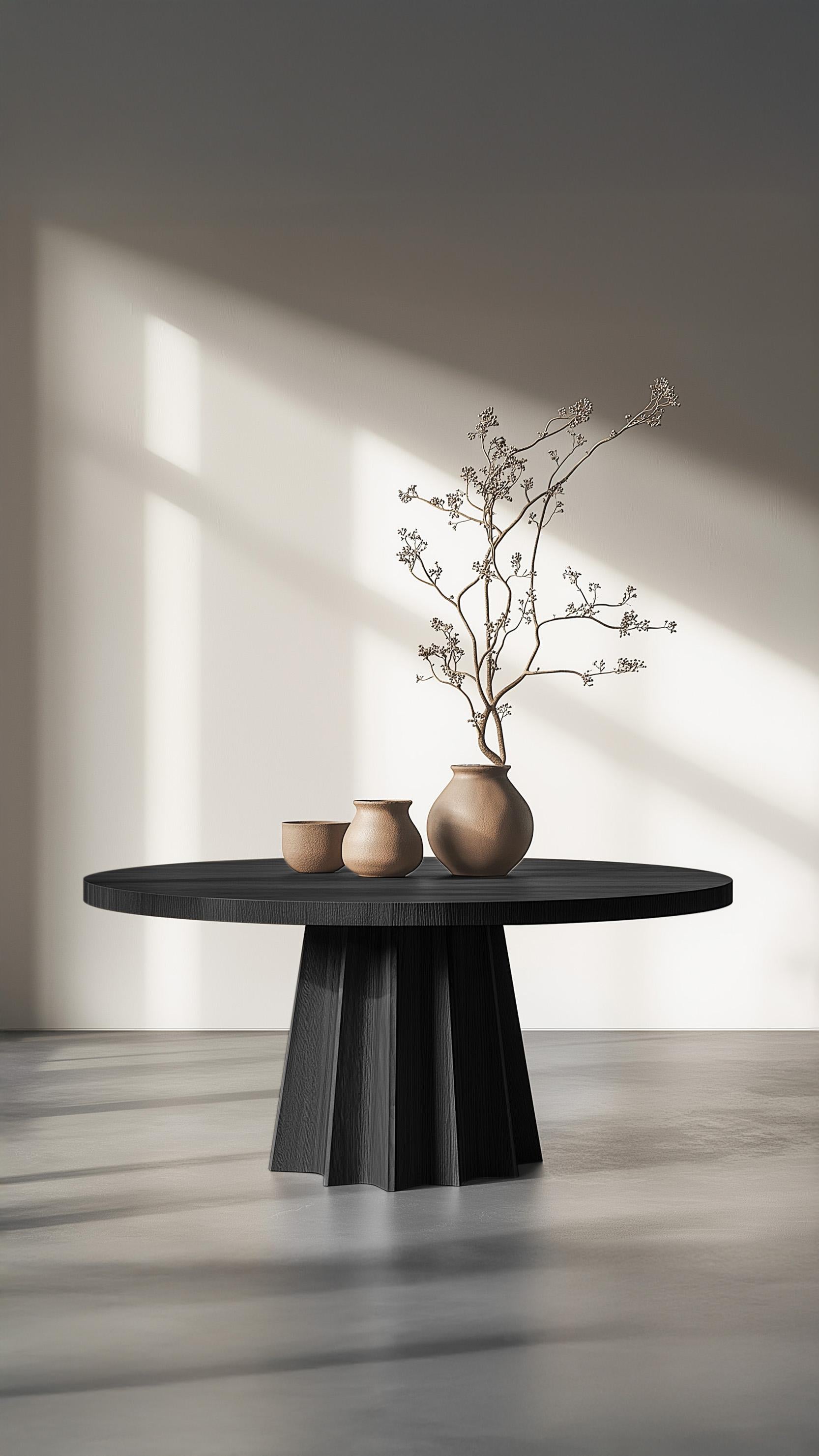 Hand-Crafted No25 Scarpa Table – Made-to-Order Round Dining Table with Cylindrical Base For Sale