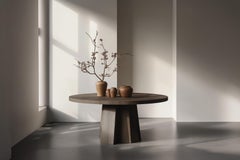 No26 Scarpa Wooden Dining Table – Round Solid Wood Top by Joel Escalona